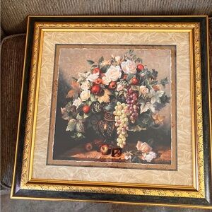 Elegant Floral and Fruit Framed Art